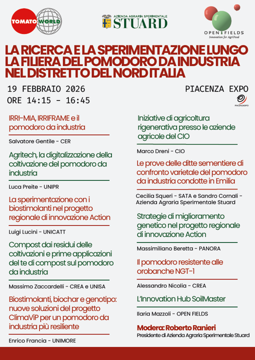 IRRI-MIA, IRRIFRAME e il pomodoro da industria